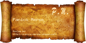 Panics Merse névjegykártya
